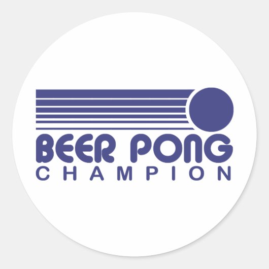 Beer Pong Runder Aufkleber (Vorderseite)