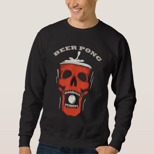 Beer Pong   Skull Cup Sweatshirt (Vorderseite)