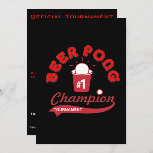 Beer Pong Turnament (Party) Einladung (Vorne/Hinten)