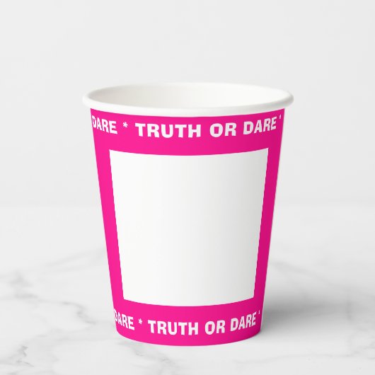 Beer Pong Wahrheit oder Dare Party Game Pink Pappbecher (Rückseite)