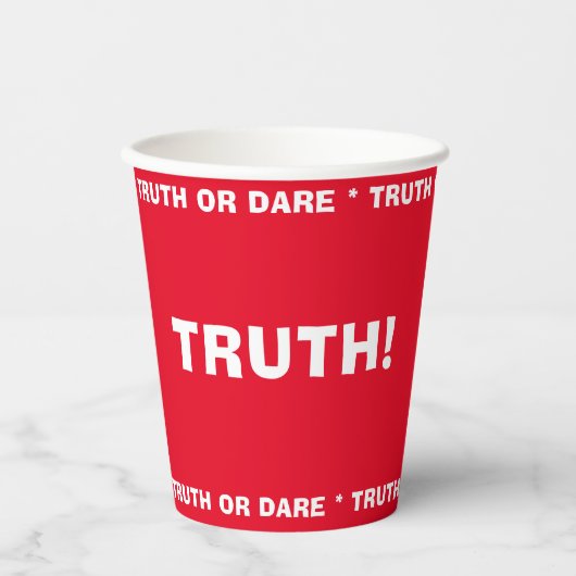 Beer Pong Wahrheit oder Dare Party Game TRUTH Pappbecher (Vorderseite)