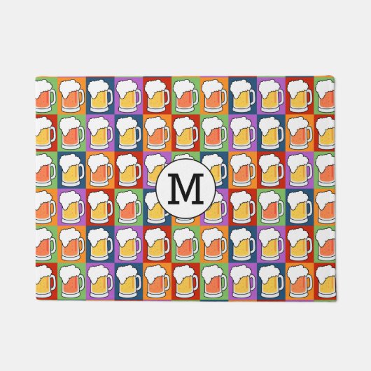BEER Pop Art kundenspezifische Monogramm Türmatte (Vorderseite)