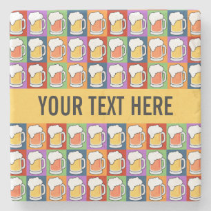BEER Pop Kunst Untersetzer aus Marmor