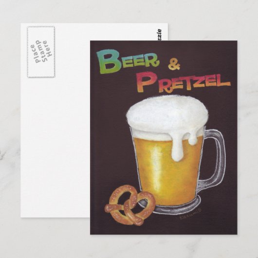 Beer & Pretzel Postkarte (Vorne/Hinten)