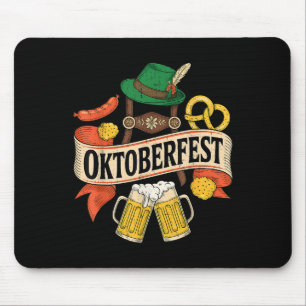 Beer Pretzel Wurst Bayerischer Hut Männer Frauen Mousepad