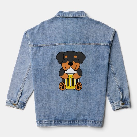 Beer Rottweiler Dog Jeansjacke (Rückseite)