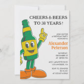 Beer Rustic Funny Men Einladung zum 38. Geburtstag (Vorderseite)