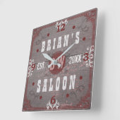 Beer Saloon Zuhause Bar Red Gray Personalisiert Quadratische Wanduhr (Winkel)