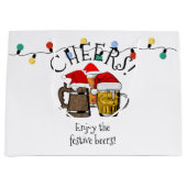 Beer Santa Claus Weihnachten Große Geschenktüte (Vorderseite)