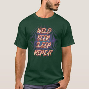 Beer Sleep Wiederholung T-Shirt