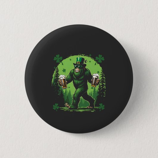 Beer St. Patrick's Day Big Food Sasquashe Funny Button (Vorderseite)