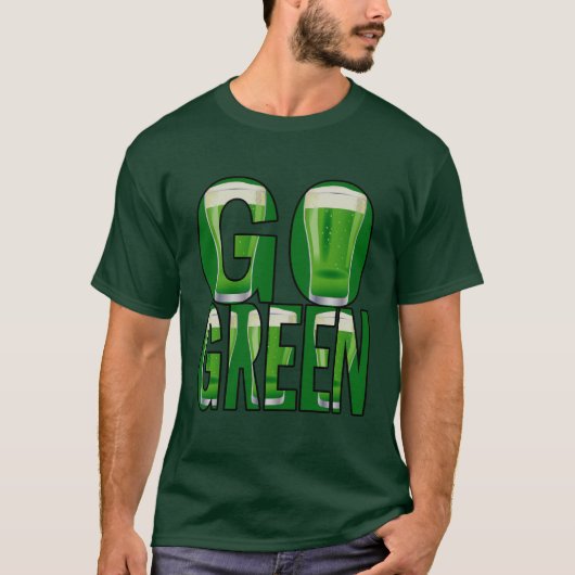 Beer St Patrick's Day Go Green Mens Green T T-Shirt (Vorderseite)