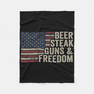Beer Steak Guns and Freedom - 4. Juli USA Flag Bb Fleecedecke