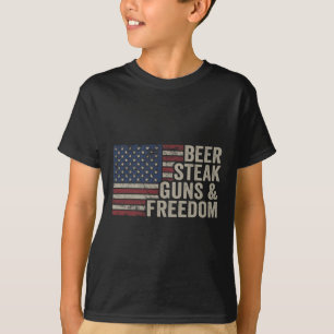 Beer Steak Guns and Freedom - 4. Juli USA Flag Bb T-Shirt