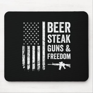 Beer Steak Guns and Freedom - US Grillen American Mousepad