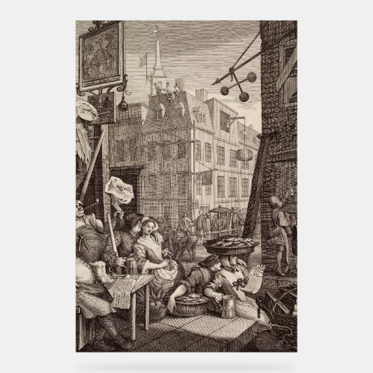 Beer Street by William Hogarth Acrylschild (Vorderseite)