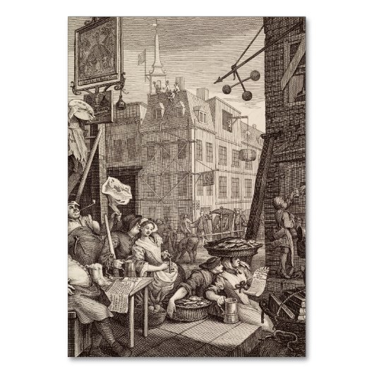 Beer Street by William Hogarth Tischnummer (Vorderseite)
