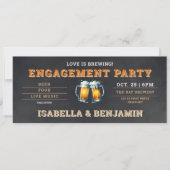 Beer Themed Brauerei Black Ticket Engagement Party Einladung (Vorderseite)