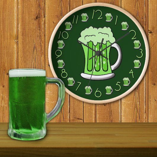 Beer Thirty Clock St Patricks Day Edition Wanduhr