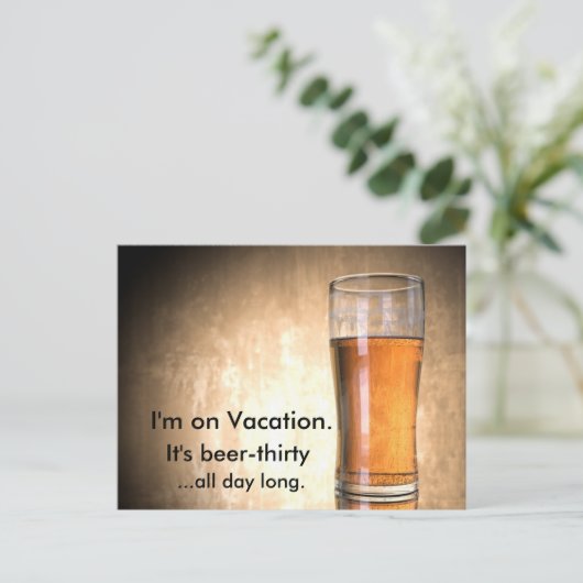 Beer Thirty Postkarte (Stehend Vorderseite)