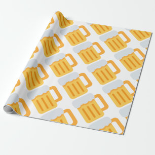 Beer time emoji geschenkpapier