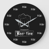 Beer Time is NOW! Große Wanduhr (Vorderseite)