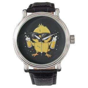 Beer Time Madafakas Funny Meme Duck Rodelbahn mit Armbanduhr