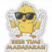 Beer Time Madafakas Funny Meme Duck Rodelbahn mit Aufkleber (Vorderseite)