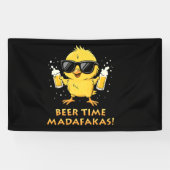 Beer Time Madafakas Funny Meme Duck Rodelbahn mit Banner (Horizontal)