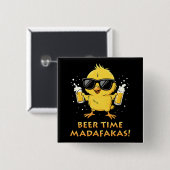 Beer Time Madafakas Funny Meme Duck Rodelbahn mit Button (Vorne & Hinten)