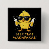 Beer Time Madafakas Funny Meme Duck Rodelbahn mit Button (Vorderseite)