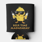 Beer Time Madafakas Funny Meme Duck Rodelbahn mit  Dosenkühler (Rückseite)