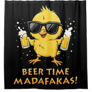 Beer Time Madafakas Funny Meme Duck Rodelbahn mit  Duschvorhang