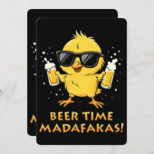 Beer Time Madafakas Funny Meme Duck Rodelbahn mit Einladung (Vorne/Hinten)