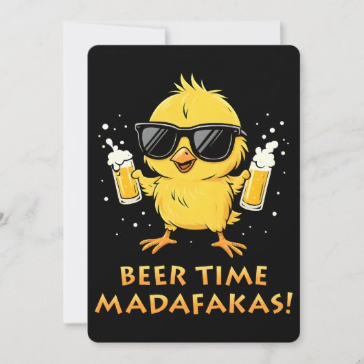 Beer Time Madafakas Funny Meme Duck Rodelbahn mit Einladung (Vorderseite)
