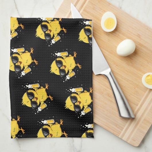 Beer Time Madafakas Funny Meme Duck Rodelbahn mit Geschirrtuch (Viertel Falte)