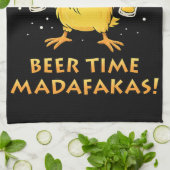 Beer Time Madafakas Funny Meme Duck Rodelbahn mit Geschirrtuch (Gefaltet)