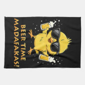 Beer Time Madafakas Funny Meme Duck Rodelbahn mit Geschirrtuch (Horizontal)