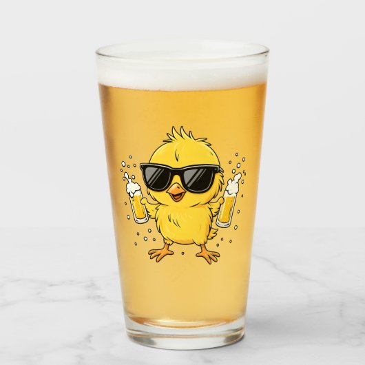 Beer Time Madafakas Funny Meme Duck Rodelbahn mit Glas (Vorne (Gefüllt))