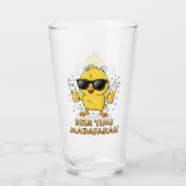Beer Time Madafakas Funny Meme Duck Rodelbahn mit  Glas (Rückseite)