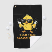 Beer Time Madafakas Funny Meme Duck Rodelbahn mit Golfhandtuch (Insitu)