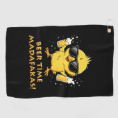 Beer Time Madafakas Funny Meme Duck Rodelbahn mit Golfhandtuch (Horizontal)