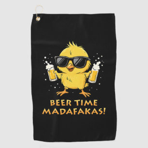 Beer Time Madafakas Funny Meme Duck Rodelbahn mit  Golfhandtuch