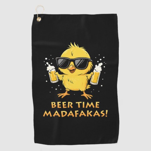 Beer Time Madafakas Funny Meme Duck Rodelbahn mit Golfhandtuch (Vorderseite)