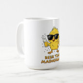 Beer Time Madafakas Funny Meme Duck Rodelbahn mit  Kaffeetasse (Vorderseite Links)