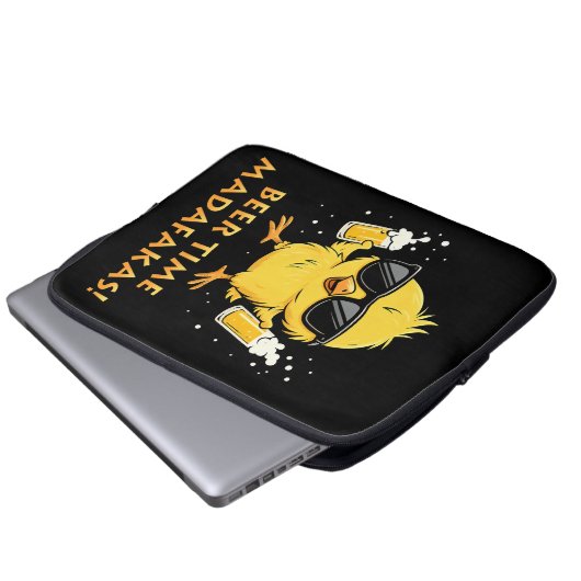 Beer Time Madafakas Funny Meme Duck Rodelbahn mit  Laptopschutzhülle (Vorne Knopf)