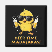 Beer Time Madafakas Funny Meme Duck Rodelbahn mit  Magnet (Vorne)