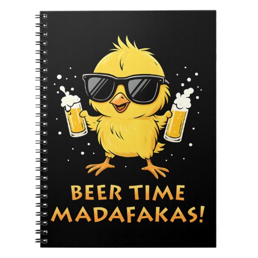 Beer Time Madafakas Funny Meme Duck Rodelbahn mit Notizblock (Vorderseite)