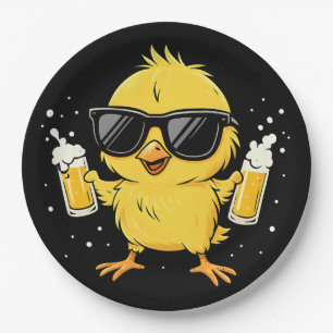 Beer Time Madafakas Funny Meme Duck Rodelbahn mit Pappteller