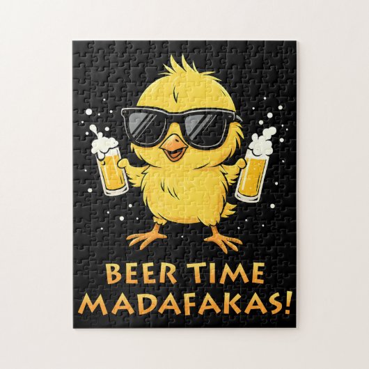 Beer Time Madafakas Funny Meme Duck Rodelbahn mit  Puzzle (Vertikal)
